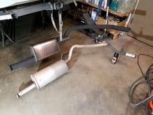 2.50" FlowMaster FX Muffler compared with Bosal Cat back