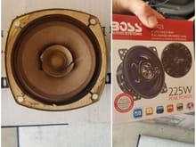 OEM Toyota 4" speakers replaced with new Boss 4".