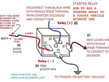 HERE'S HOW TO WIRE ADDED STARTER RELAY WHERE THERE WAS NONE