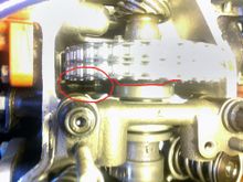 This shows where the timing chain was rubbing due to me being an idiot and putting in the cam sprocket backwards.  Red line shows where the offset SHOULD HAVE been.....no wonder I couldn't find the "dot" that gives you TDC.  No worries....I replaced it with the adjustable cam sprocket and actually installed that one correctly