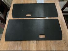 1/4” birch wrapped with an old piece of marine grade vinyl that was laying around from a previous project. 