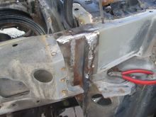 After some heat and hammer forming my excess up flange section sort of fell into place to close and overlap the break.