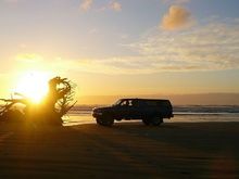 Sun set on the beach at Westport, WA.