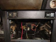 Relocated tailgait glass switch from console to new dash.