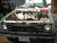 My 1980 Toyota pickup with the engine out