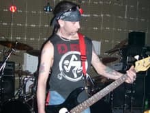 Rehearsing. When I played bass for &quot;Dream Device&quot; in late '08.