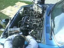 Me and my uncle taking out 3vze v6, The motor we are takin out i bought it with only 145K miles on it and then i messed it up.