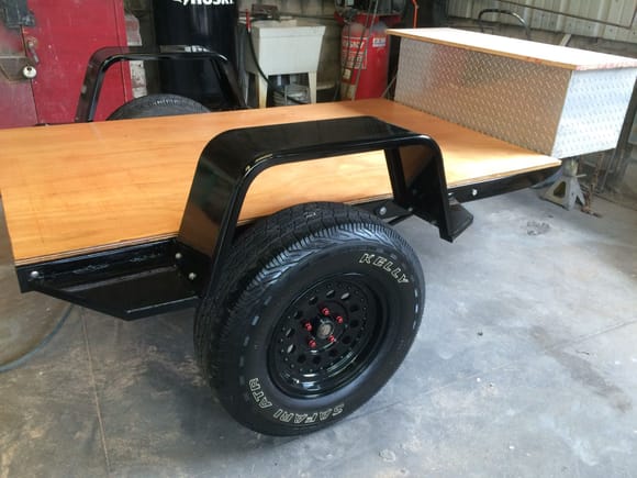 Custom built off road trailer with 22 inch frame clearance