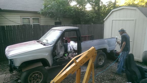 heck of a lot of work in between the last shot and this one, but forgot to take pictures of the bondo and kitty hair (multiple layers and skim coats)