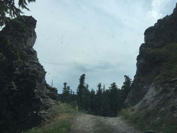 Shot of the pass with awesome rock formations