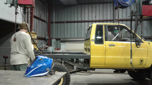 set up the base frame of the new bed