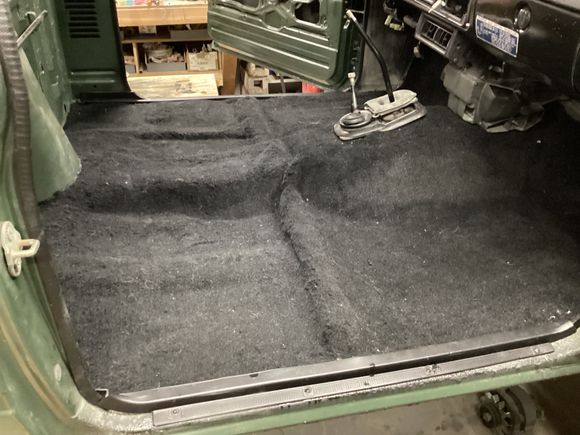 Hey Disco the carpet was oversized about 4” lengthwise and width wise. It went in fairly well with the only problem area being the wrinkle about 6” in front of the shifters. I think the console is going to cover that. 