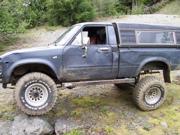 83 pickup right after I got it. 33's and 4.38's. When the tires were smaller and the body was straiter than it is now.