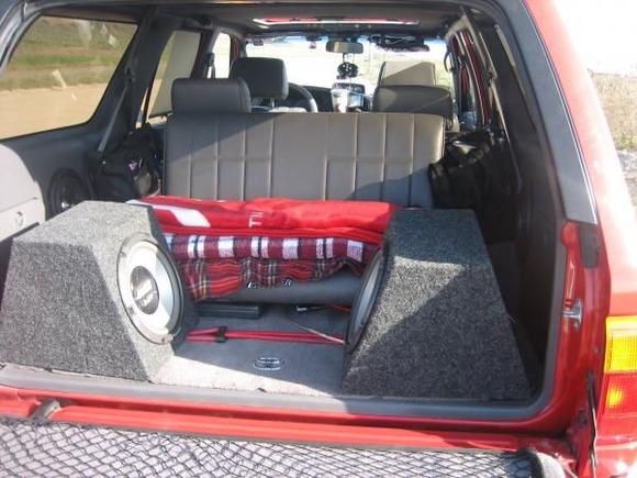 thump-thumpa-thump.  Pioneer 10's in boxes and low-profile Pioneer 8's mounted where the old stock speakers were.