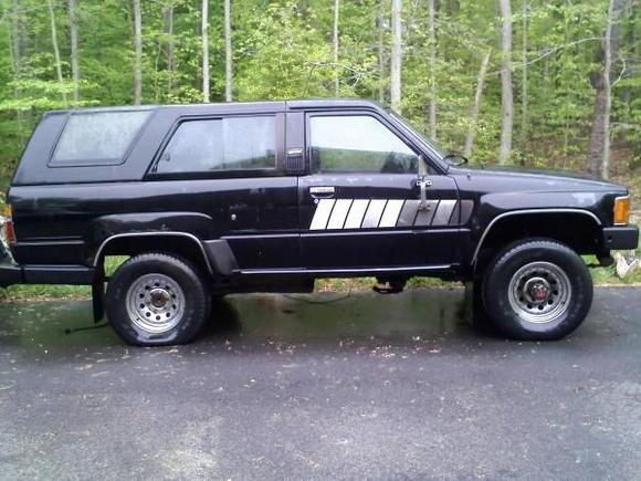 before... with a flat right rear