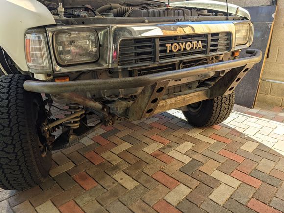 The pickup came with this (Total Chaos Gen II Caddy setup with Fox coilovers)