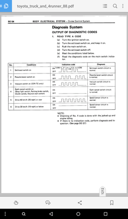 Type A codes and diagnostics entry method