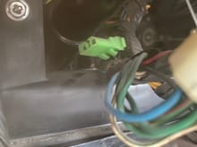 That green connected has too little length to get a look at the attached wires