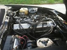 Stock engine. Straight 6. Running open headers at the moment. She sounds so nasty!