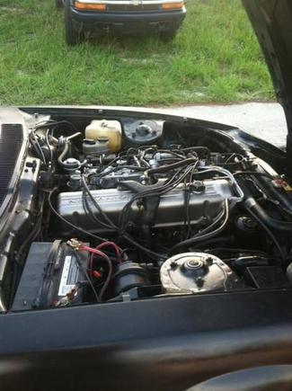 Stock engine. Straight 6. Running open headers at the moment. She sounds so nasty!