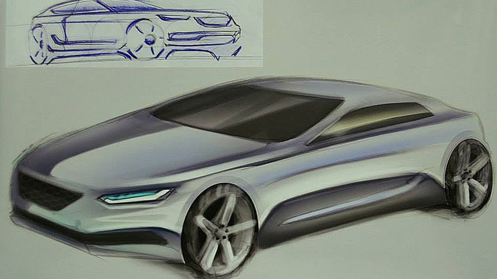 Detroit Autorama High School Design Competition 2014 winning sketch by Alex Fischer.