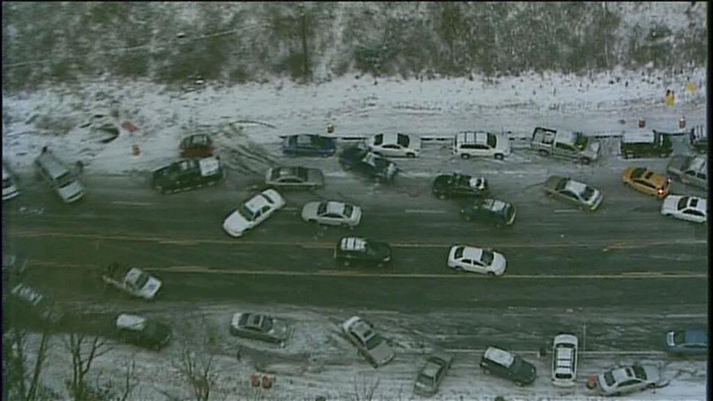 Atlanta snow brings traffic to Walking Dead-like halt. Image via @WCL_Shawn on Twitter