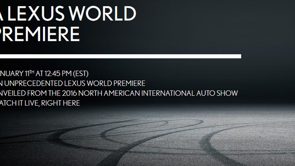 Teaser for new Lexus debuting at 2016 Detroit Auto Show