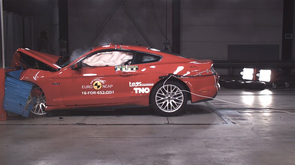 2017 Ford Mustang GT during Euro NCAP crash test