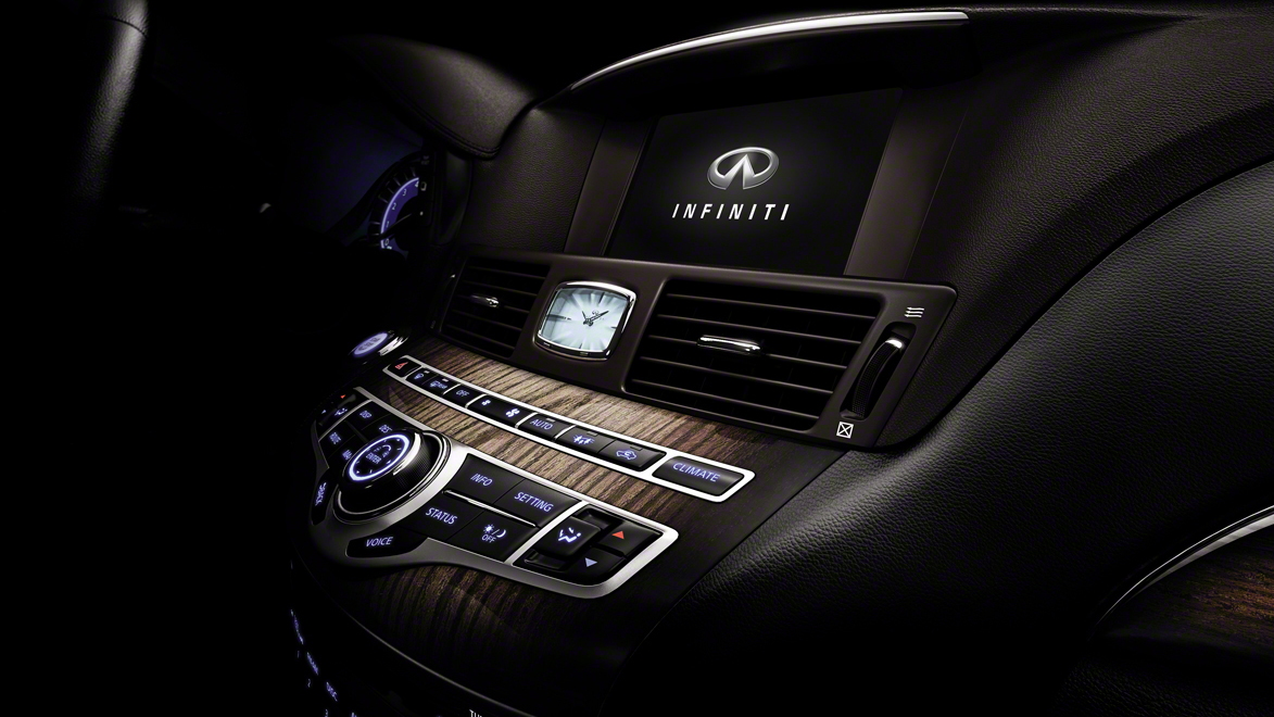 Infiniti's M35hL extended wheelbase hybrid sedan, from the 2012 Beijing Auto Show