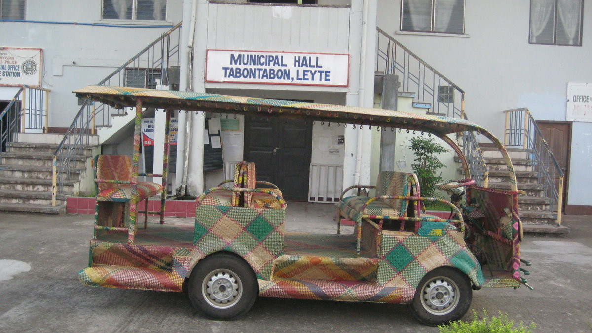 TOTI bamboo ECO1 20-passenger taxi in Tabontabon, Philippines