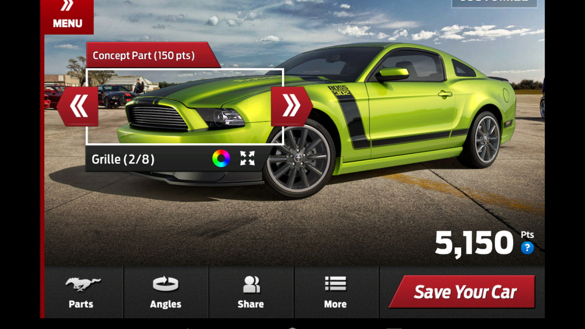 2013 Ford Mustang Customizer App