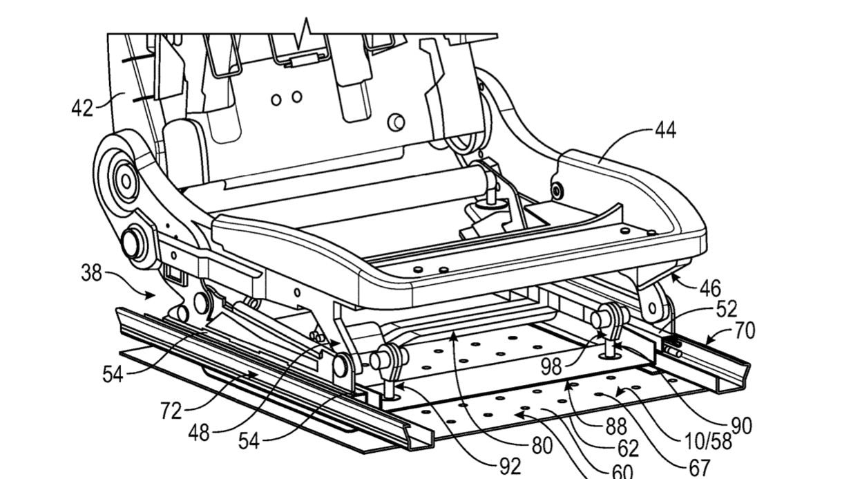 General Motors magnetic levitating seat patent image