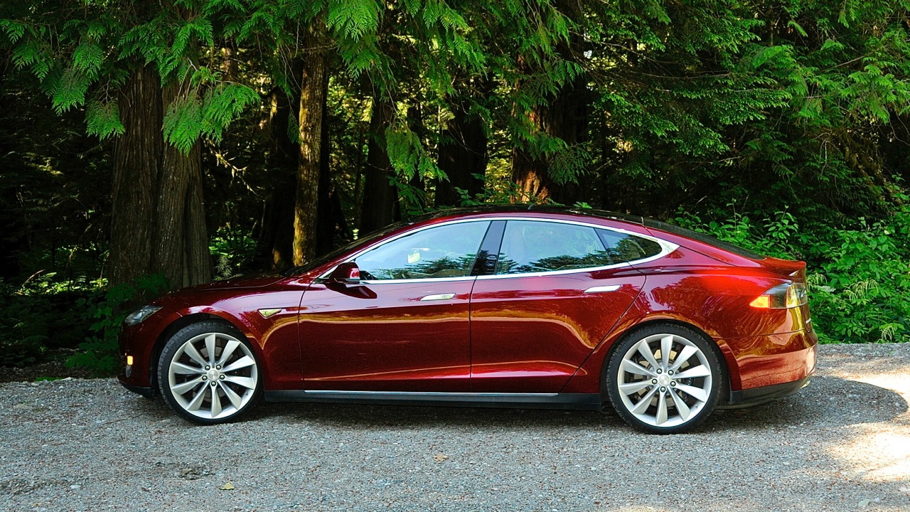 2013 Tesla Model S in old-growth forest, Bella Coola Valley, Canada [photo: owner Vincent Argiro]