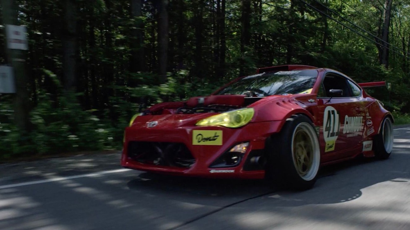 Ryan Tuerk drives his Ferrari-powered Toyota 86 on the street