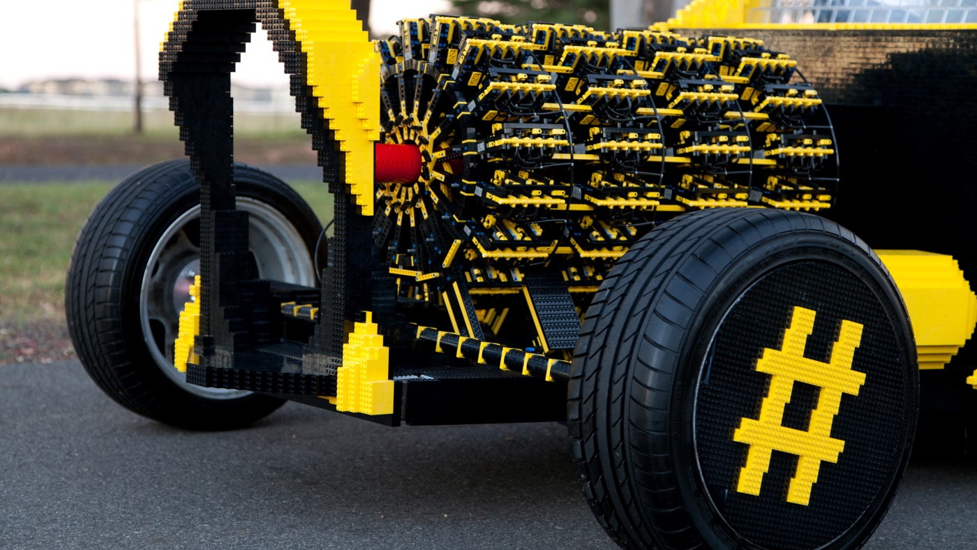 Air-powered Lego hot rod. Images: Josh Rowe via Super Awesome Micro Project