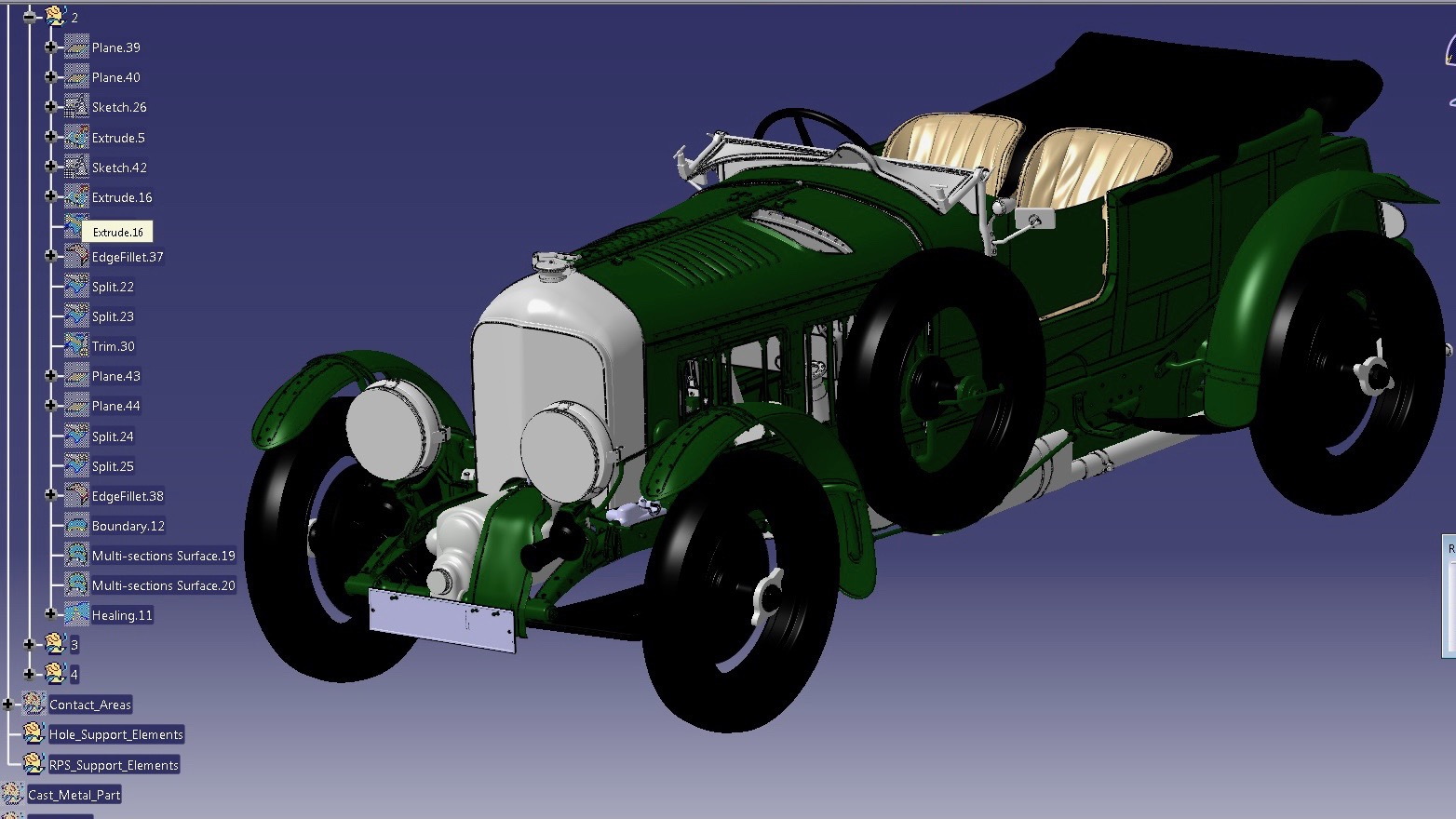 1929 Bentley Team Blower CAD model