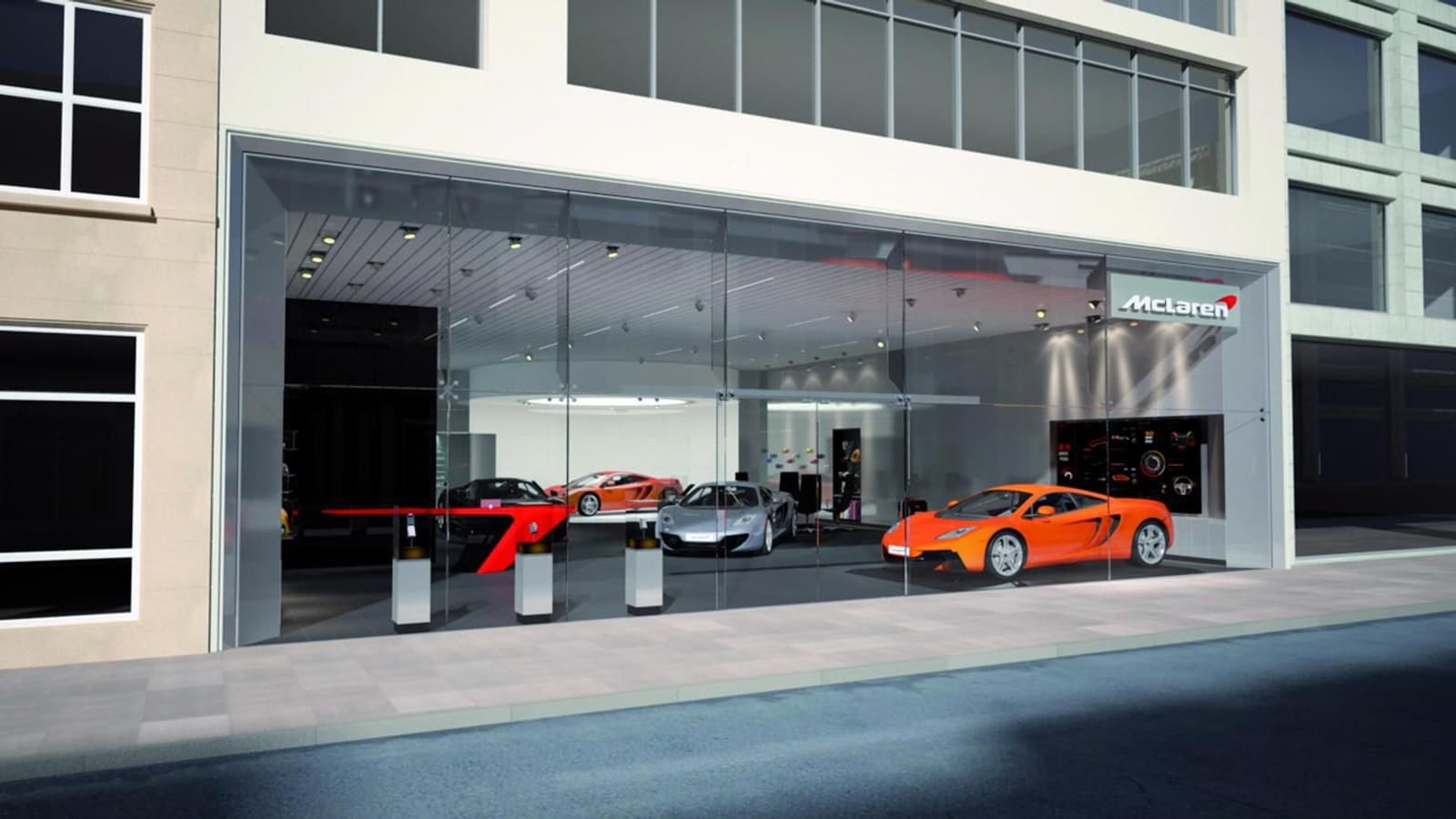 McLaren retail environment concept rendering