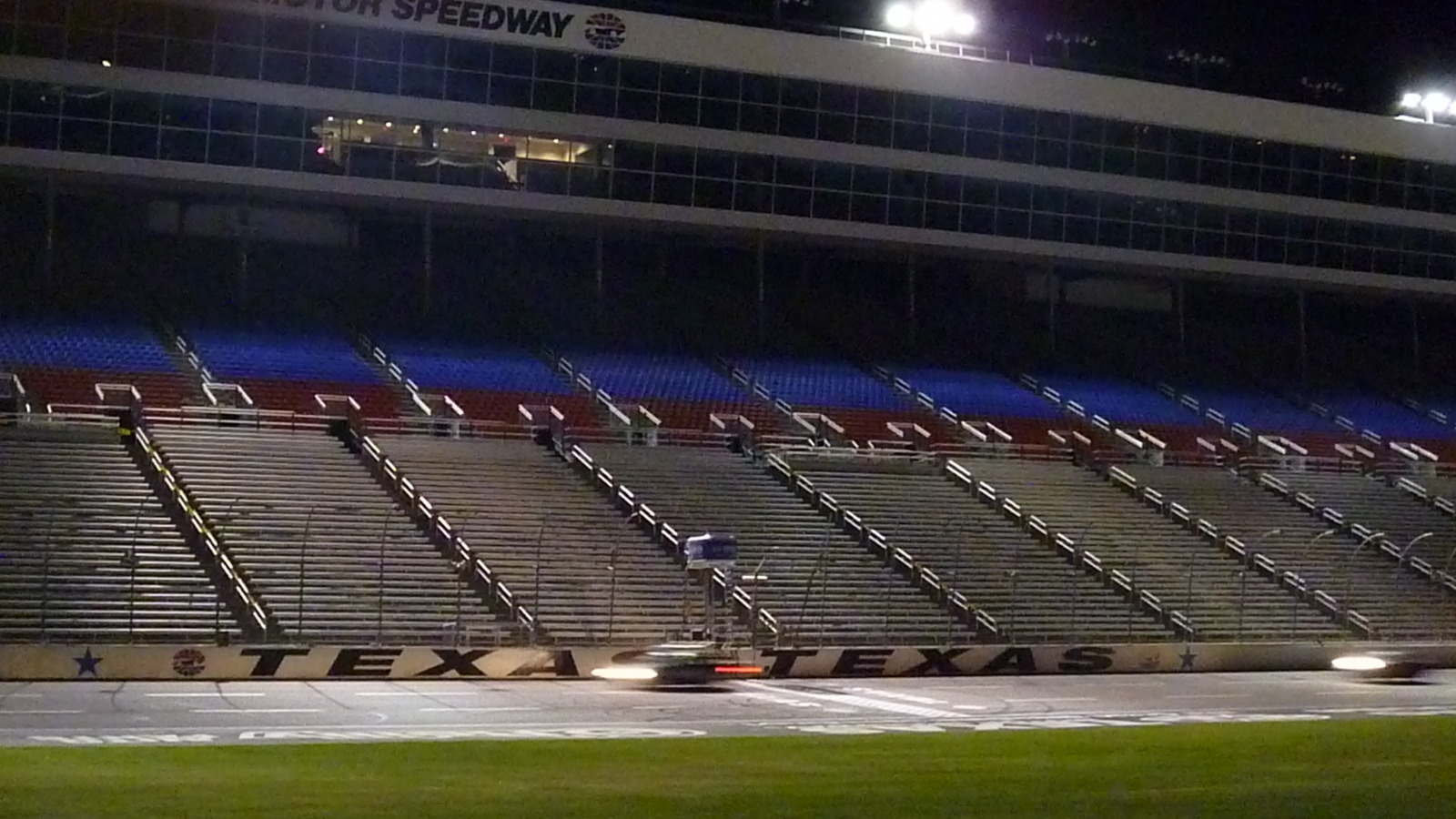 Night falls at the 2010 Chumpcar Texas Motor Speedway event.