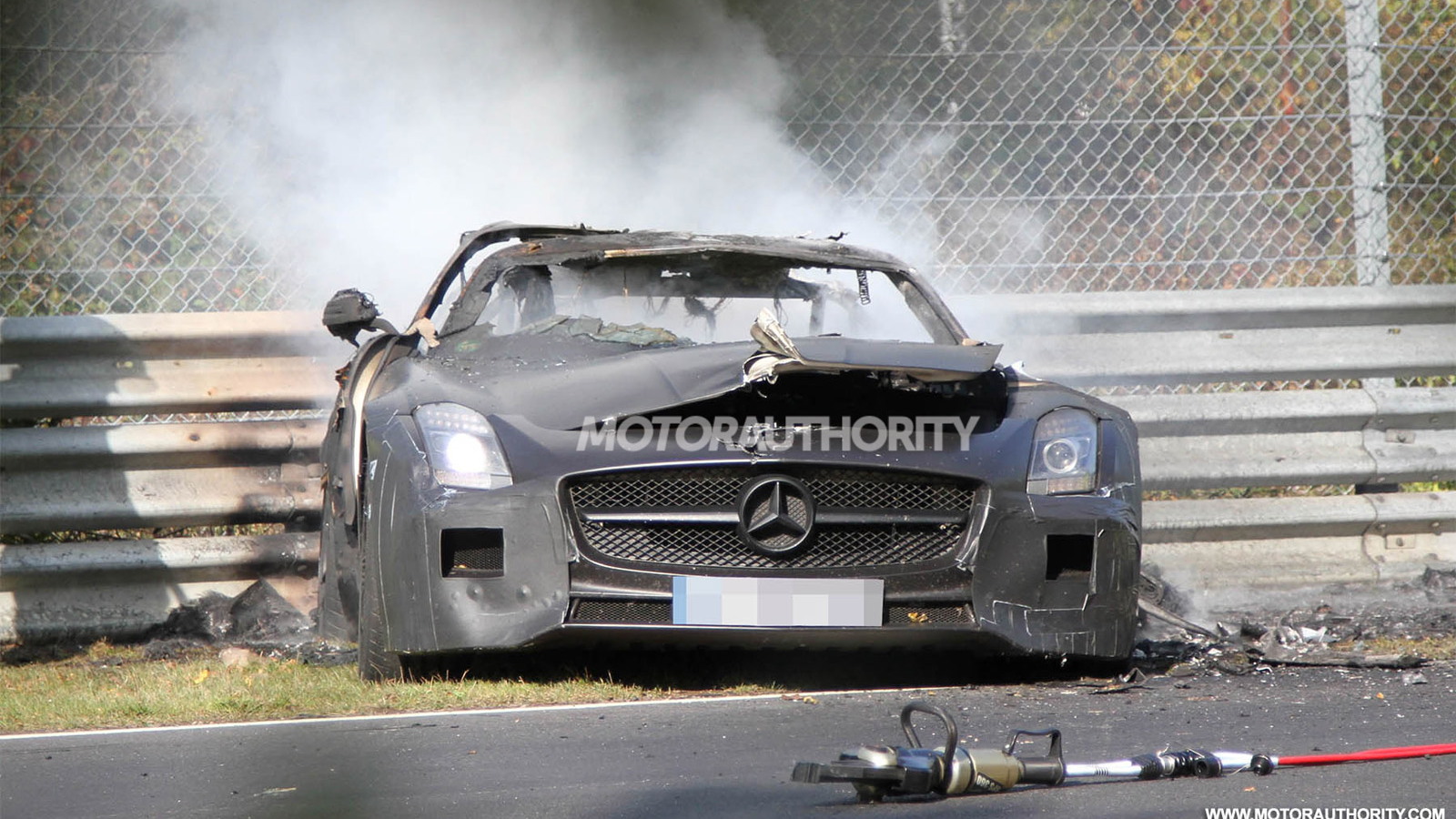 2014 Mercedes-Benz SLS AMG Black Series prototype crashes on the Nürburgring