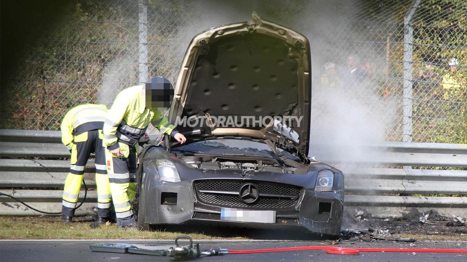 2014 Mercedes-Benz SLS AMG Black Series prototype crashes on the Nürburgring