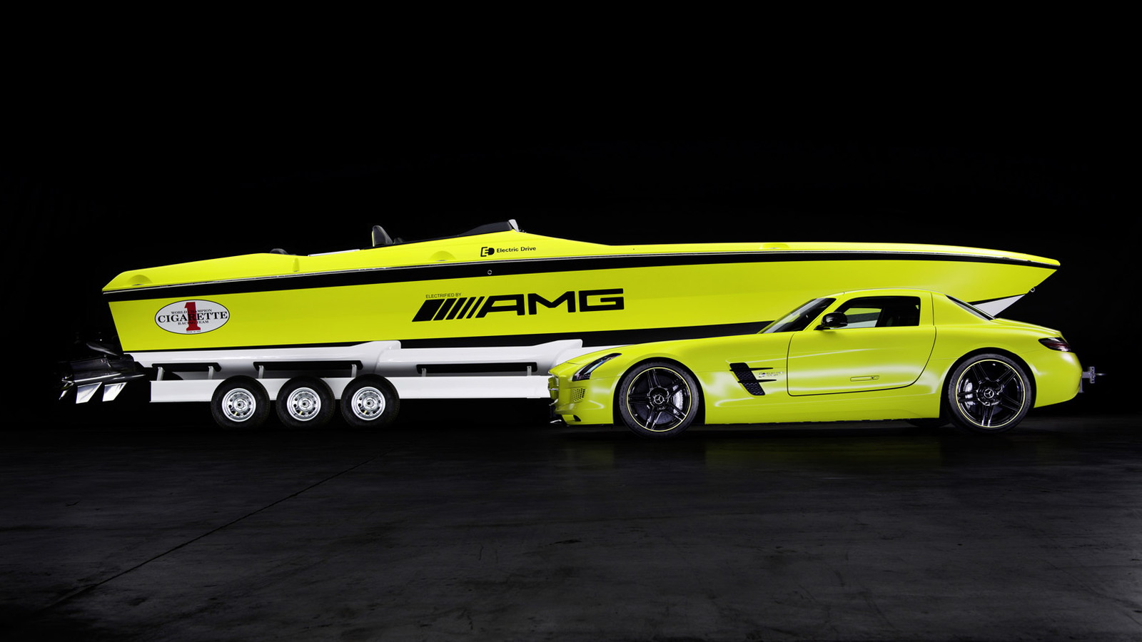 Cigarette AMG Electric Drive boat concept inspired by the Mercedes-Benz SLS AMG Electric Drive
