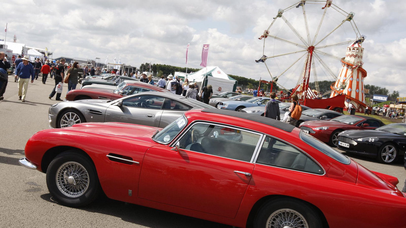 Classic Aston Martins at the Silverstone circuit