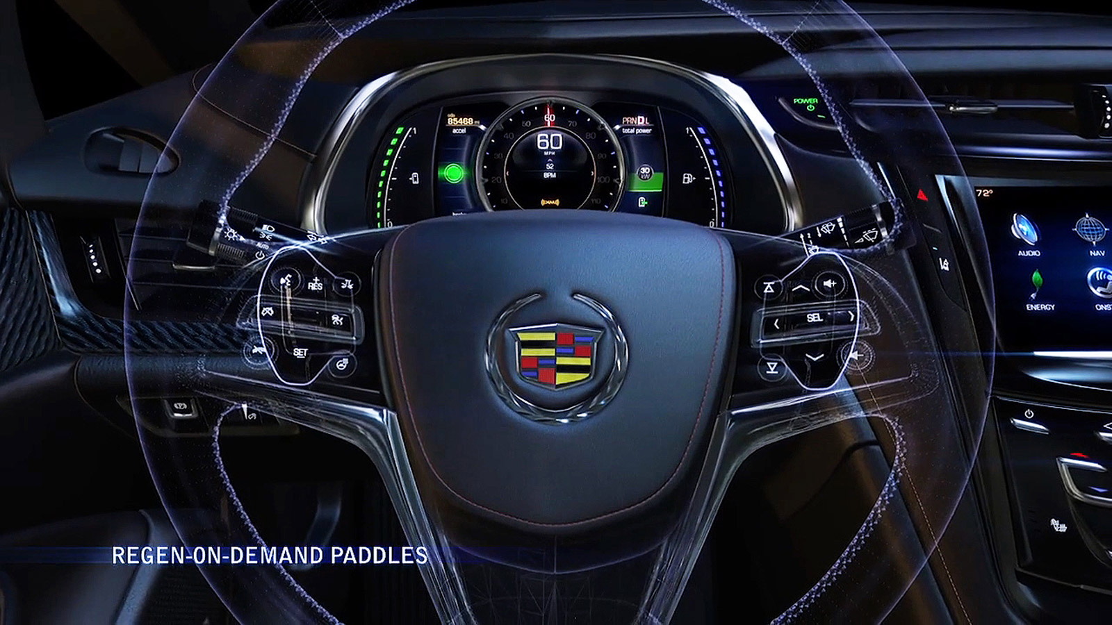 2014 Cadillac ELR 'Regen on Demand' paddle shifters