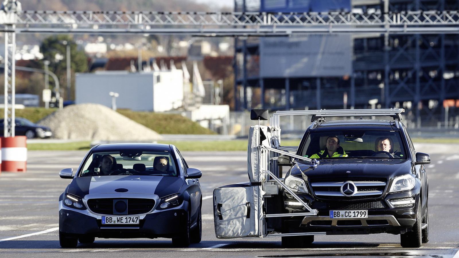 Michael Schumacher tests new assistance systems on the 2015 Mercedes-Benz C-Class