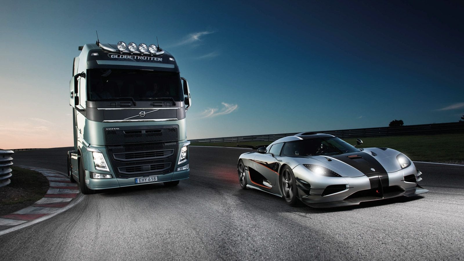 Volvo FH and the Koenigsegg One:1