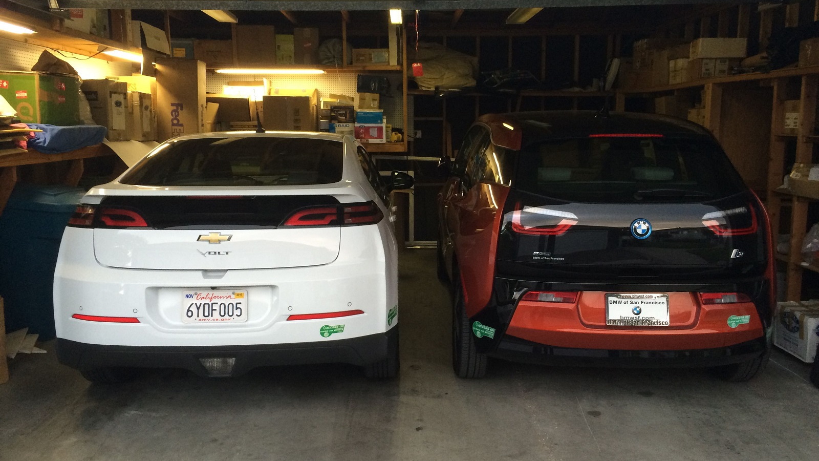 2013 Chevrolet Volt and its replacement, 2015 BMW i3 REx  [photo: Jeff Pantukhoff]