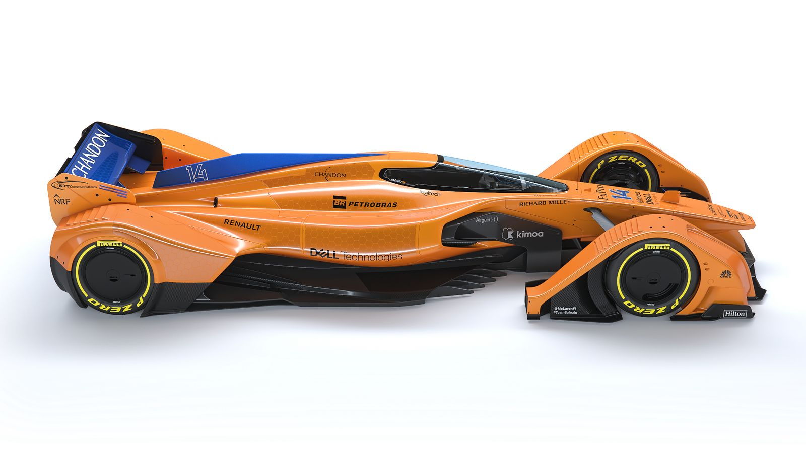 McLaren X2 concept race car with new papaya livery