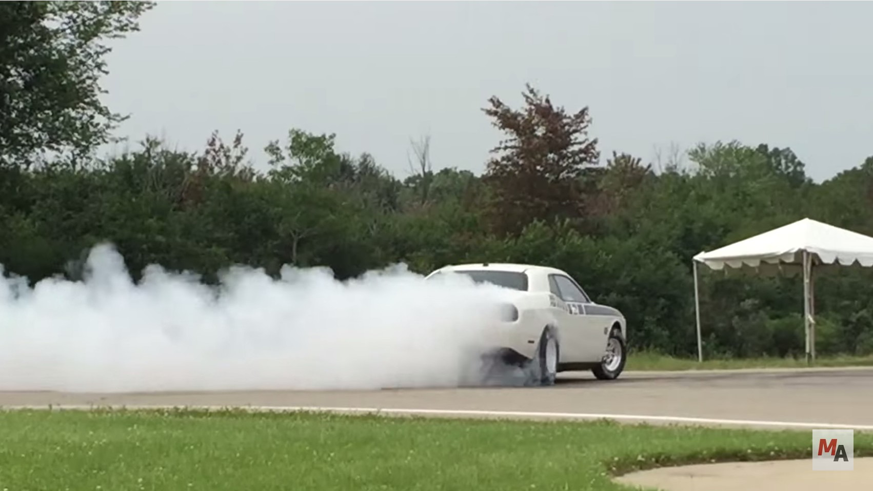 2015 Dodge Challenger Drag Pak Stalls, Launch, Nearly Loses It