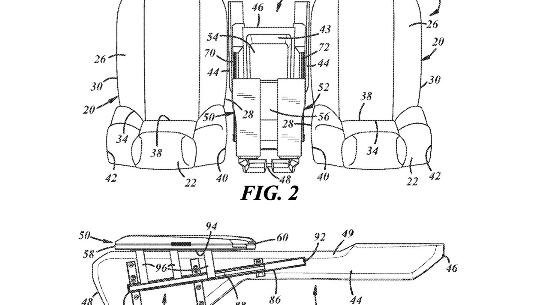 Stellantis front-seat table patent image