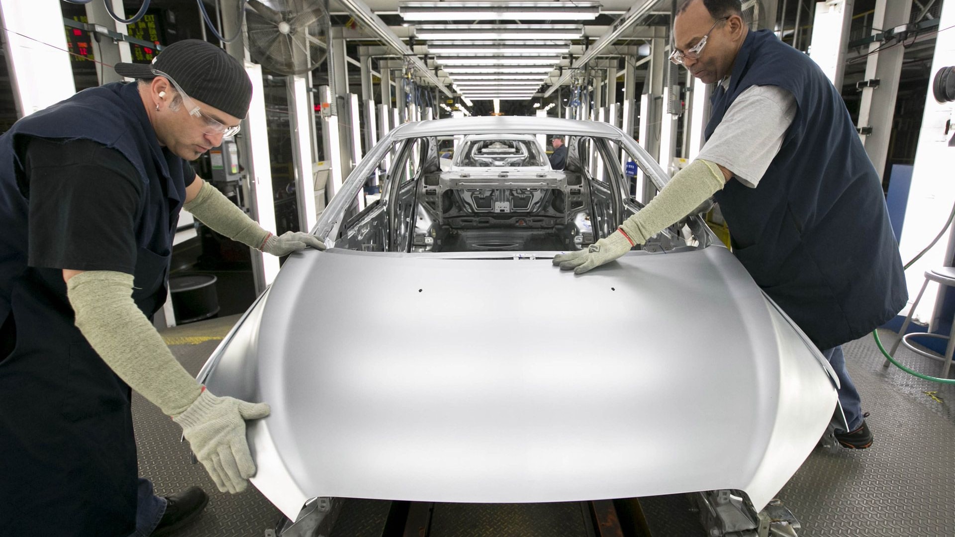 Production line at GM’s Orion Assembly plant in Michigan